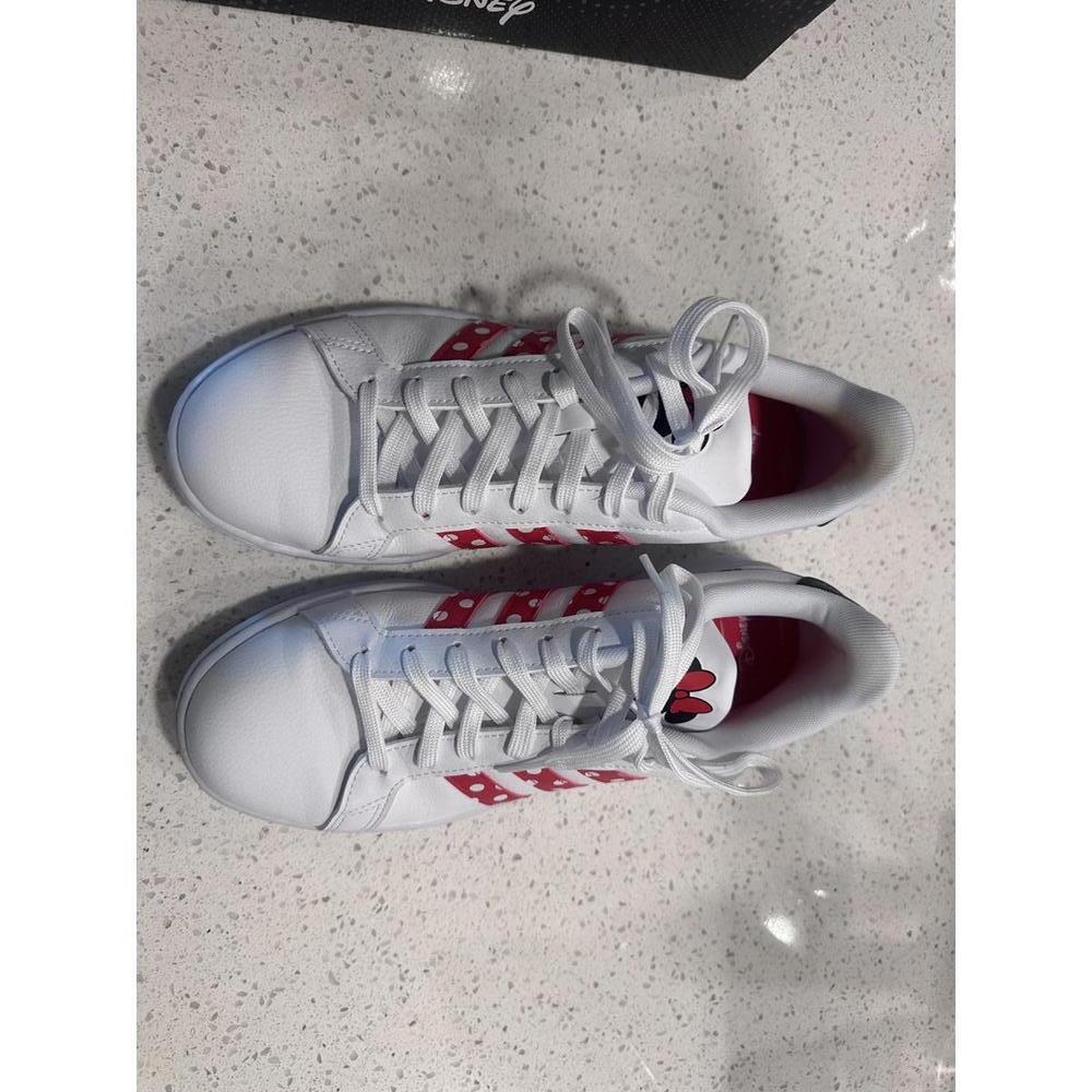 Adidas Disney Collaboration White Sneakers with Red Polka Dot Stripes - Picture 4 of 7
